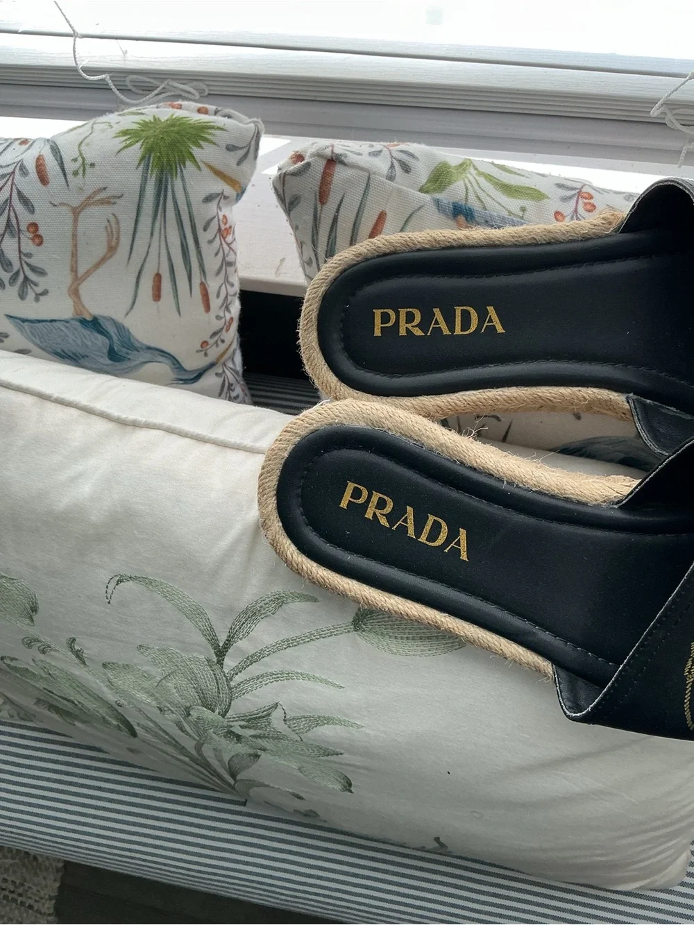 Prada Leather Espadrille with Natural Jute Trim OPEN TO REASONABLE OFFERS - Picture 3 of 10